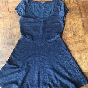 Navy fit & flare dress with lace by American Eagle